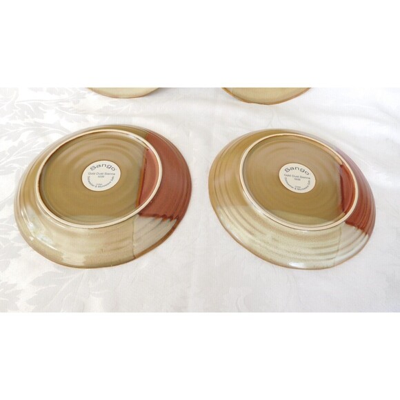 Sango Gold Dust Sienna 4 Salad Plates Color Blocks Discontinued - Picture 2 of 3